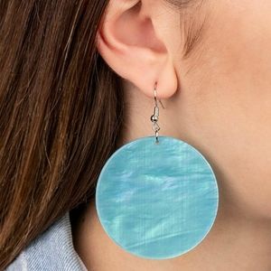 Ocean Blue Disc Earrings